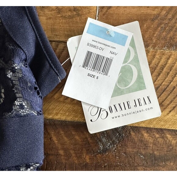 NEW Bonnie Jean Sleeveless Skater Dress Navy Lined Girls Size 5 - Picture 3 of 4